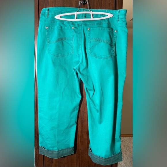 Green Sz 14 roll up Santana Jeans - Picture 2 of 5